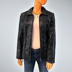 STEVE MADDEN Snakeskin Texture Genuine Leather Jacket